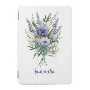Personalize Lavender Purple Flowers Eucalyptus iPad Mini Cover