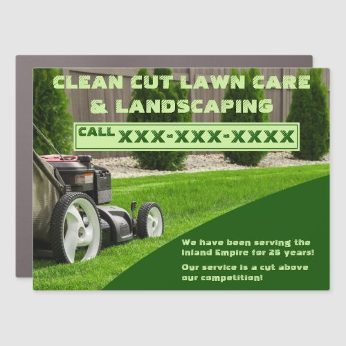 Personalize Lawn Care Business Truck Car Magnet