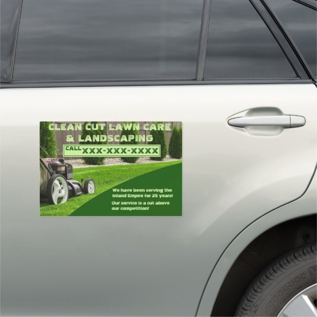 Personalize Lawn Care Business Truck  Car Magnet (In Situ)