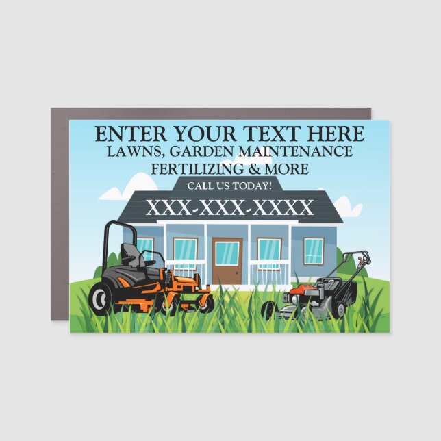 Personalize Lawncare Landscaping Business Truck  Car Magnet (Front)