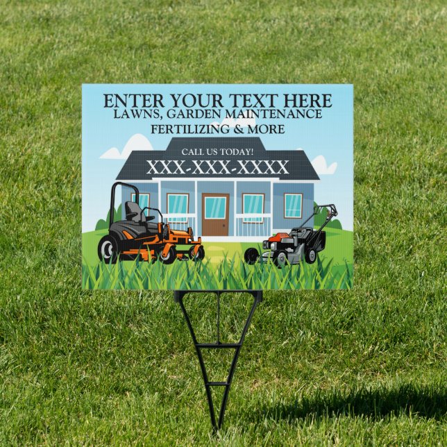Personalize Lawncare Landscaping Business Yard Sign (Insitu)