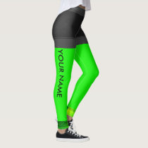 Personalize Leggings Neon Green Running Pants Personalize Leggings Neon Green Running Pants