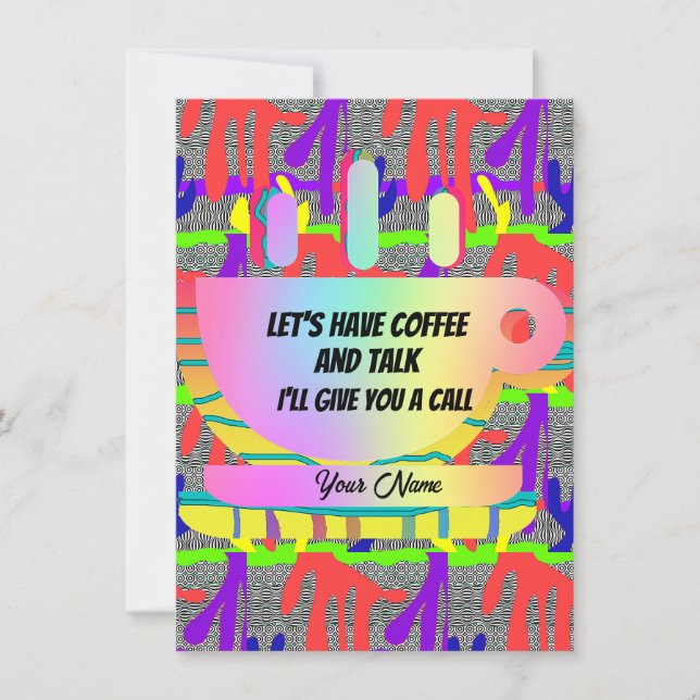 Personalize Let's Have Coffee And Talk Note Card (Front)
