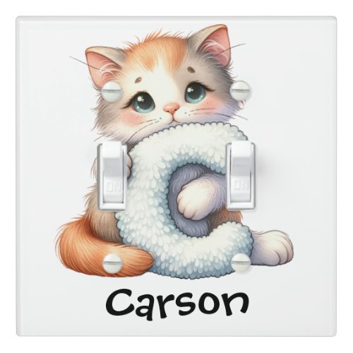 Personalize Letter C Monogram Name Nursery Kids Light Switch Cover