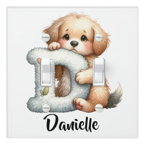 Personalize Letter D Monogram Name Nursery Kids Light Switch Cover
