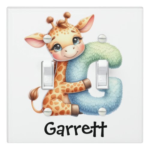 Personalize Letter G Monogram Name Nursery Kids Light Switch Cover