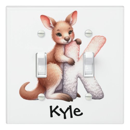 Personalize Letter K Monogram Name Nursery Kids Light Switch Cover