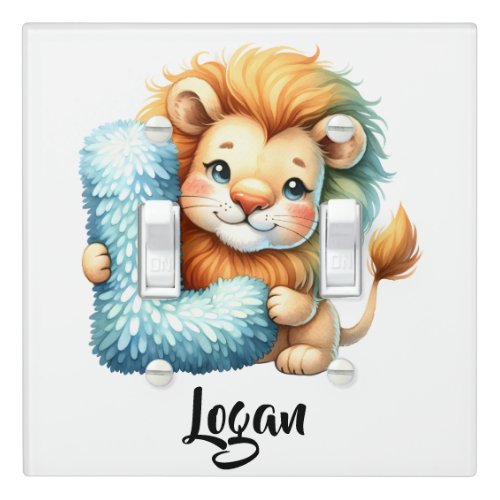 Personalize Letter L Monogram Name Nursery Kids Light Switch Cover