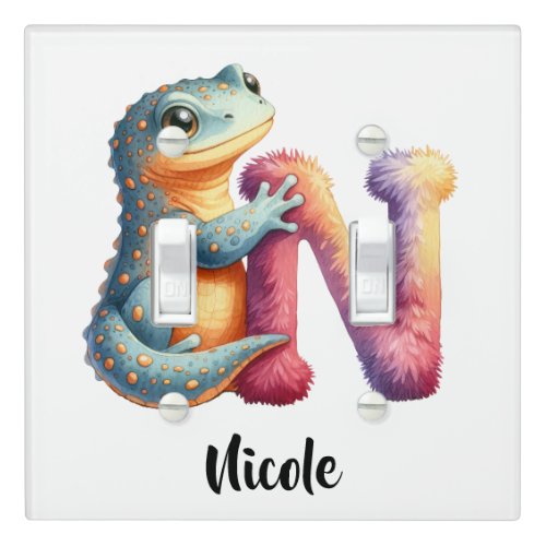 Personalize Letter N Monogram Name Nursery Kids Light Switch Cover