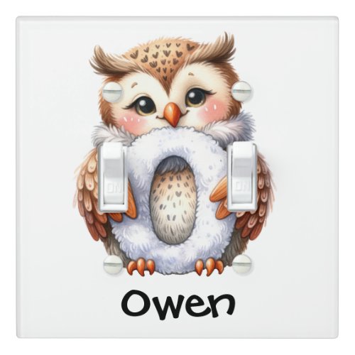 Personalize Letter O Monogram Name Nursery Kids Light Switch Cover