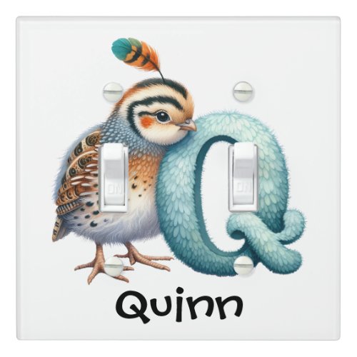 Personalize Letter Q Monogram Name Nursery Kids Light Switch Cover