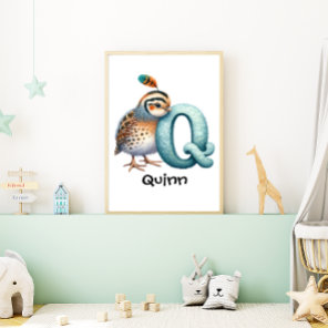 Personalize Letter Q Monogram Name Nursery Kids  Poster