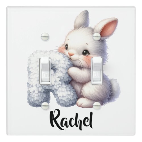 Personalize Letter R Monogram Name Nursery Kids Light Switch Cover