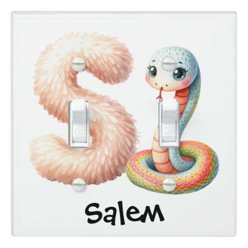 Personalize Letter S Monogram Name Nursery Kids Light Switch Cover