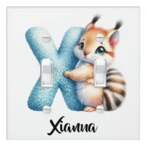 Personalize Letter X Monogram Name Nursery Kids Light Switch Cover