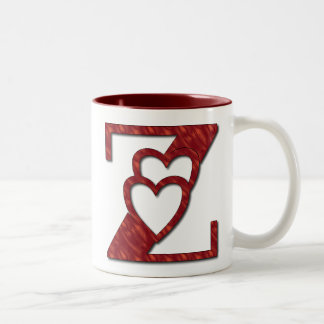 PERSONALIZE LETTER (Z) NAME Two-Tone COFFEE MUG