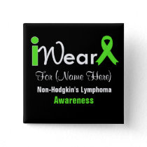 Personalize Lime Green Non-Hodgkin's Lymphoma Pinback Button