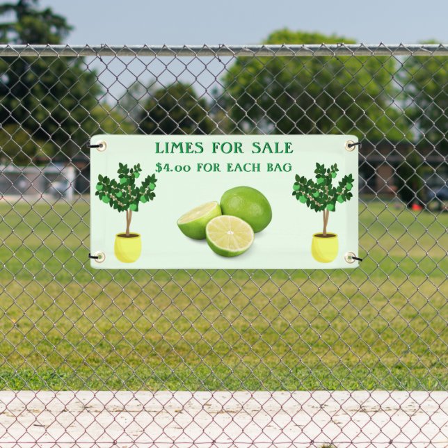 Personalize Limes For Sale Fruit Stand Banner (Insitu)
