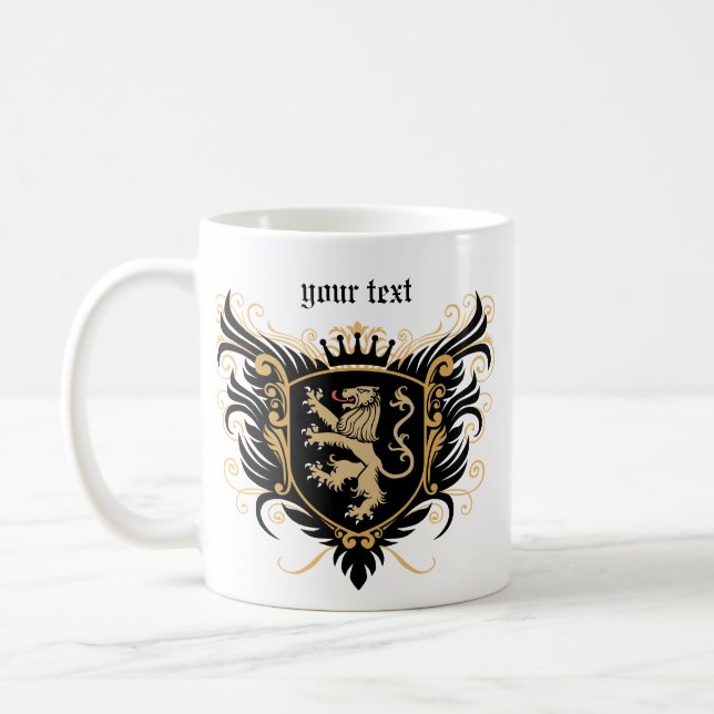 Personalize Lion Crest Coffee Mug (Left)