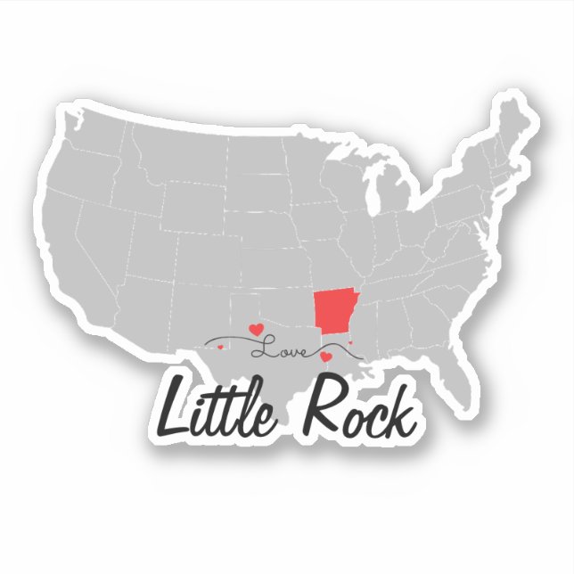 Personalize - Little Rock, Arkansas Map US  Sticker (Front)
