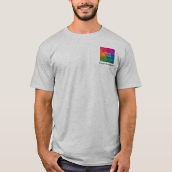 Personalize Logo Employee Name Template Grey T-shirt by art_grande at Zazzle