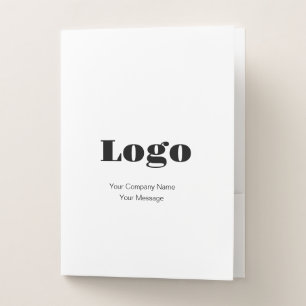 Personalize Logo White Pocket Folder