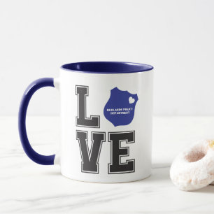 Personalize Love Heart Badge Police Mug