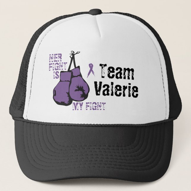 Personalize Lupus Support Her Fight is Mine Boxing Trucker Hat (Front)