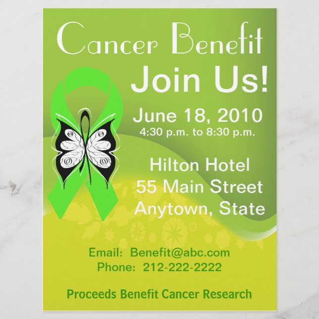 Personalize Lymphoma Fundraising Benefit Flyer (Front)