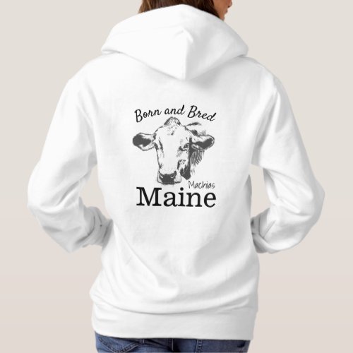 Personalize Made in your town State Cow Hoodie