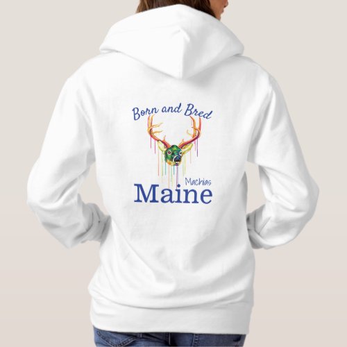 Personalize Made in your town State Deer Hoodie
