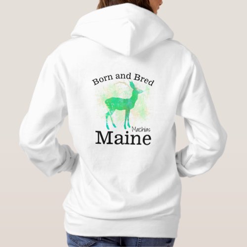 Personalize Made in your town State Deer Hoodie