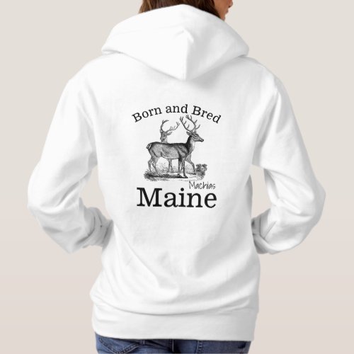 Personalize Made in your town State Deer Hoodie