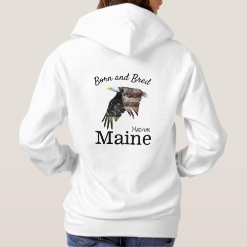 Personalize Made in your town State Eagle Hoodie