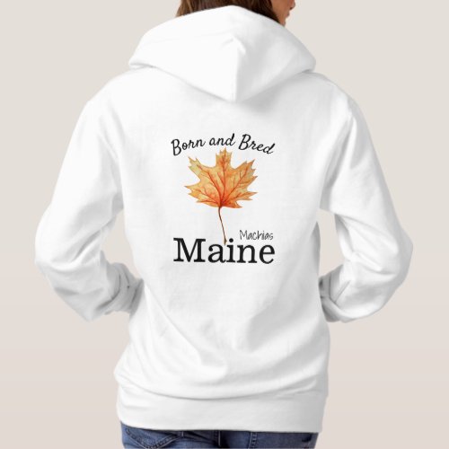 Personalize Made in your town State Leaf Hoodie