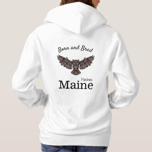 Personalize Made in your town State Owl Hoodie