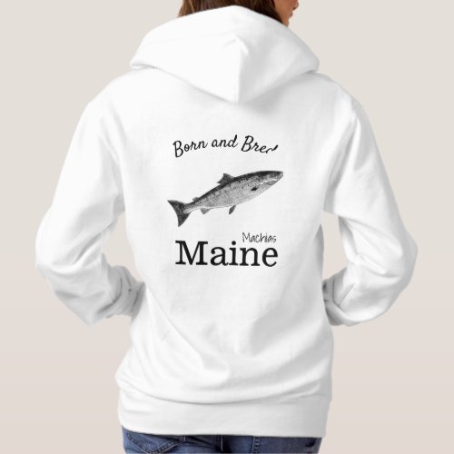 Personalize Made in your town State Pine Salmon Hoodie