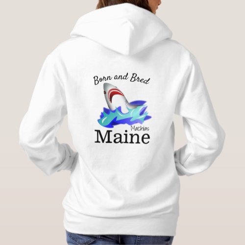 Personalize Made in your town State Shark Hoodie