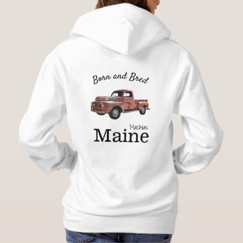 Personalize Made in your town State Truck Hoodie