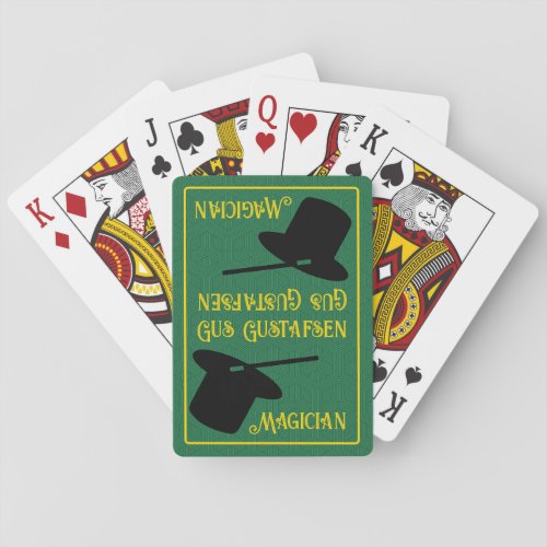 Personalize Magician Top Hat Playing Cards