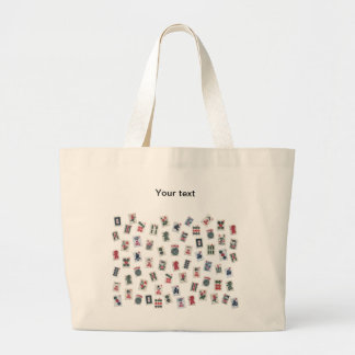Personalize Mahjong tiles (symbols) large tote bag