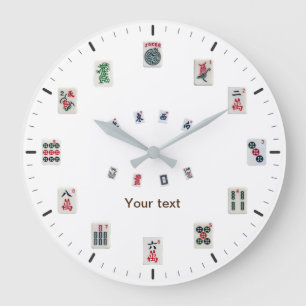 Personalize MahJongg tiles design with dials Large Clock