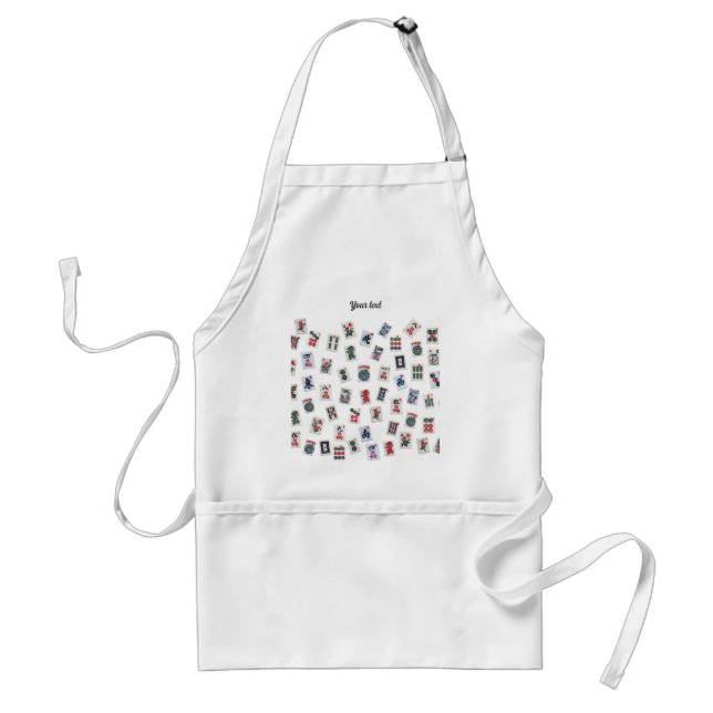 Personalize MahJongg tiles symbols design  Adult Apron (Front)