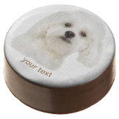 Personalize Maltese puppy Chocolate Covered Oreo (Angled)