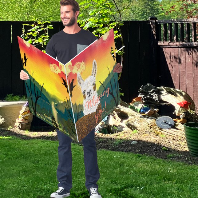 Personalize Mama Llama I Miss You Giant Card (Creator Uploaded)