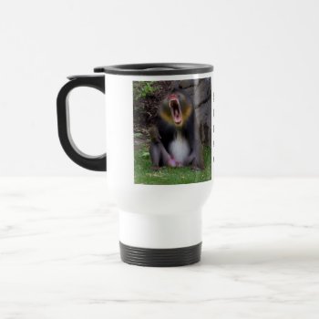 Personalize Mandrill Baboon #2 Travel Mug by Scotts_Barn at Zazzle