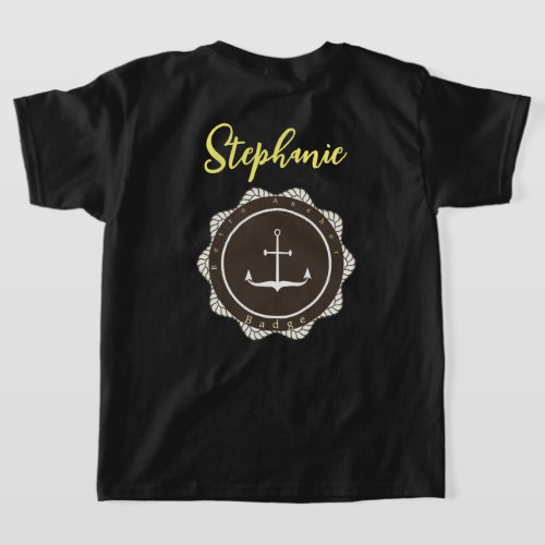 Personalize Marine Retro Anchor and Badge T_Shirt