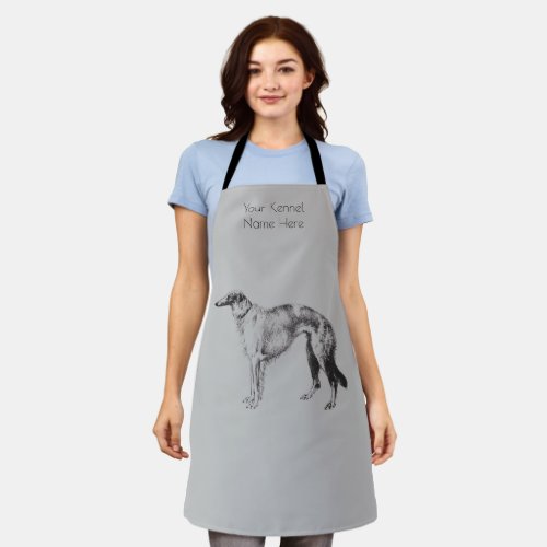 Personalize Martynow Borzoi Sketch Grooming Apron