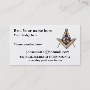PERSONALIZE MASONIC LODGE BUSINESS CARD