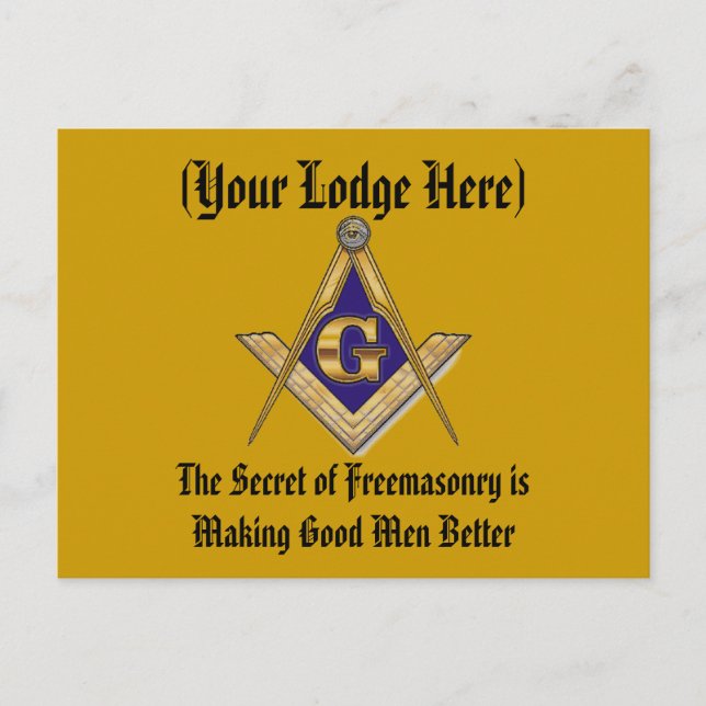 Personalize Masonic Lodge Postcard (Front)